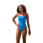 Jowe Women's Tie-Back Swimsuit - Laguna / Chewing Gum