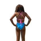 Jowe Women's Tie-Back Swimsuit - Laguna / Chewing Gum