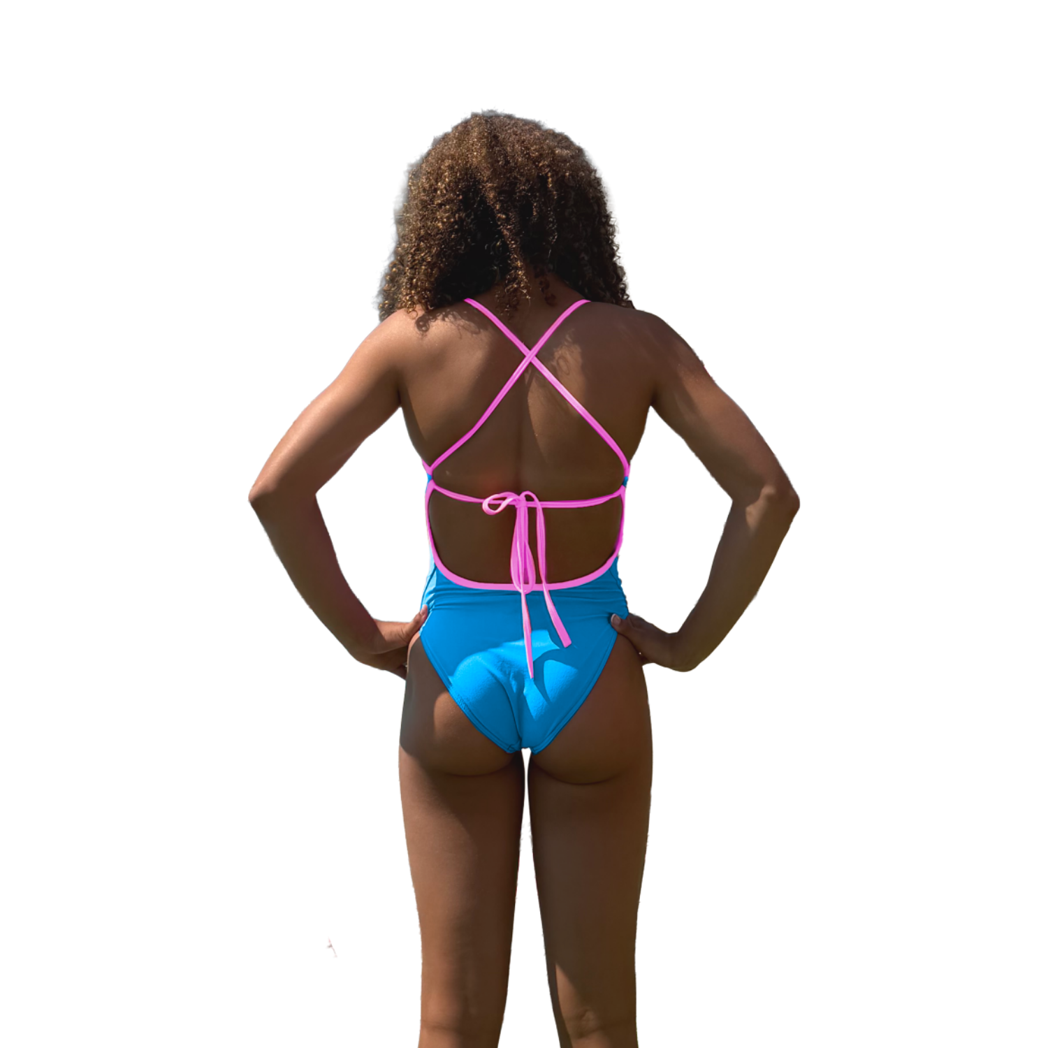 Jowe Women's Tie-Back Swimsuit - Laguna / Chewing Gum