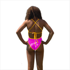 Jowe Women's Reversible Tie-Back Swimsuit - Game Pink/Aquarius